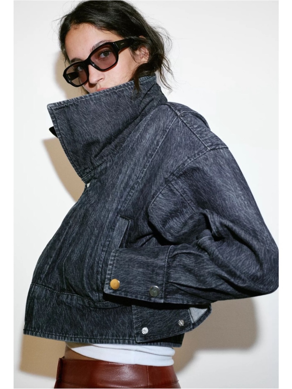 NWT Zara Z1975 Cropped Denim Jacket - Picture 3 of 10